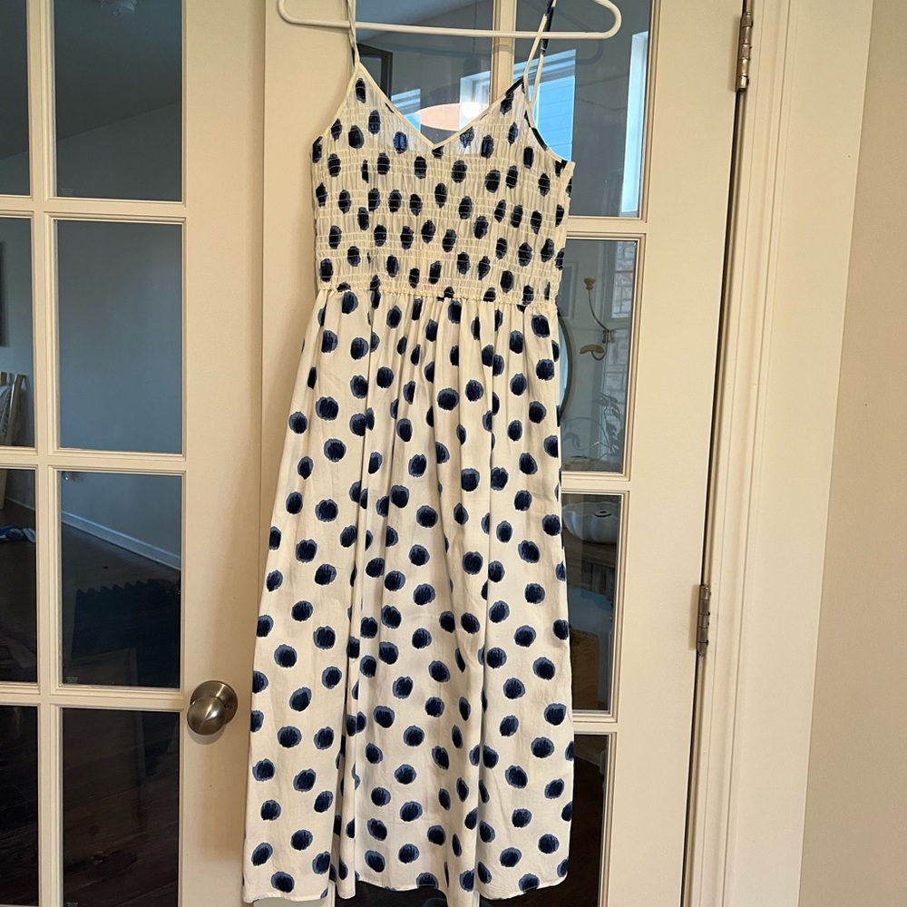 H&M Blue and White Polka Dot Dress
